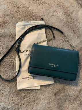 kate spade Teal Leather Chain-Strap Crossbody